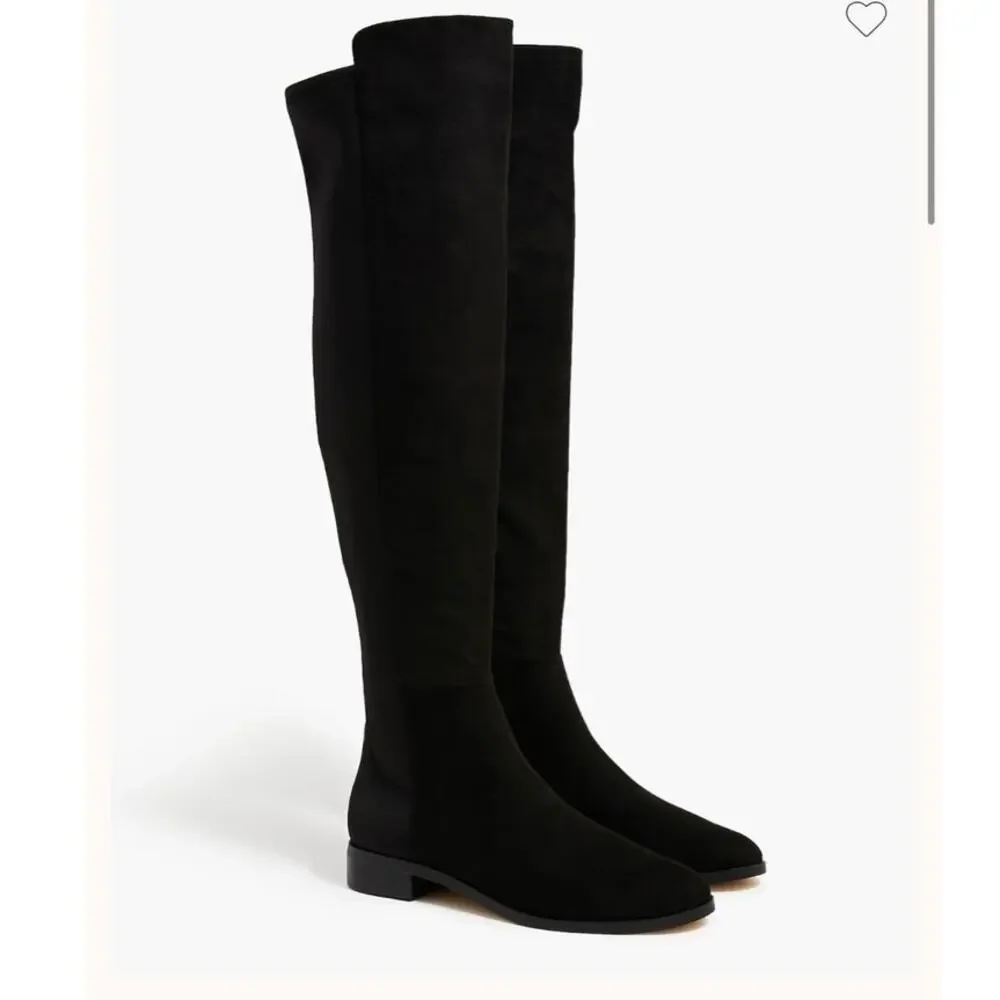 J. Crew Knee-high Boots with stretch low heel in black Size 11